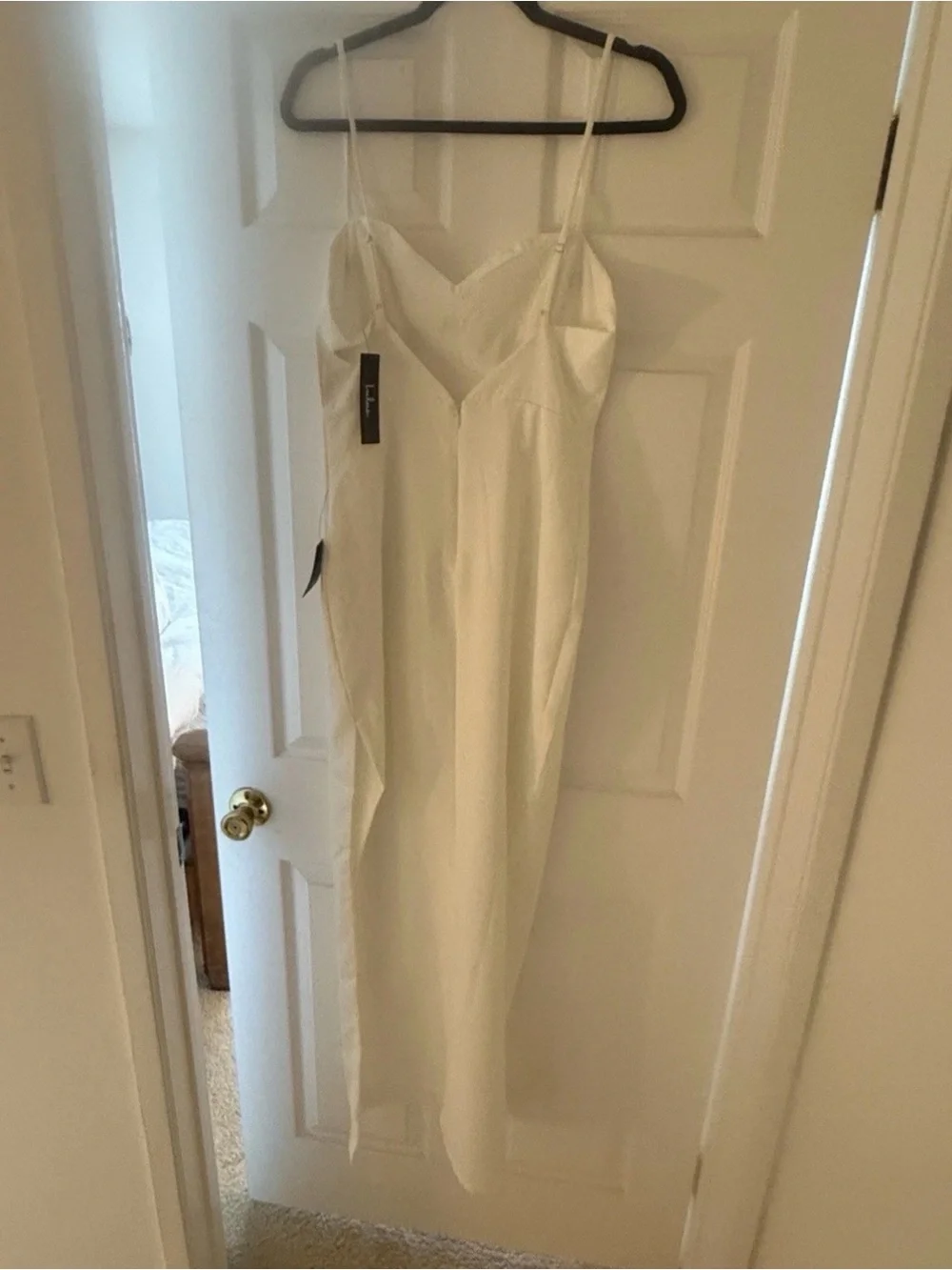 NWT Lulus Completely Regal White Rhinestone Sleeveless Column Maxi Dress medium - Picture 6 of 14